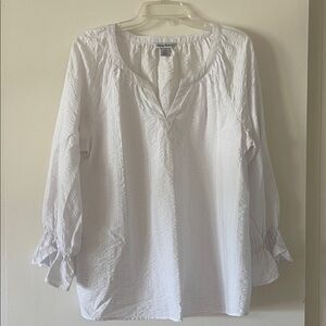 Tommy Bahama White Textured Blouse